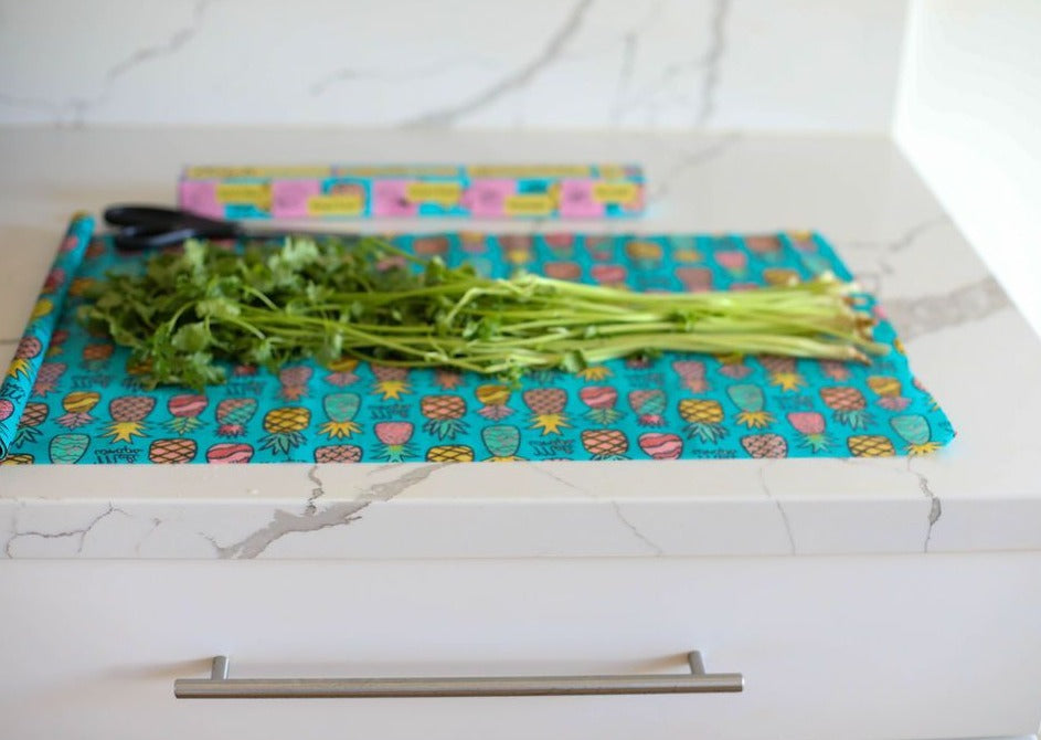 Beeswax Wrap Bulk Roll – Pineapple Print | Extra-Long Reusable & Eco-Friendly Alternative to Plastic Wrap