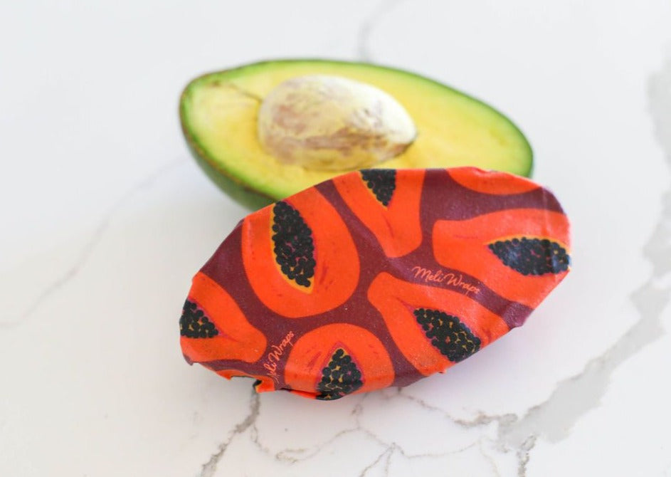 Beeswax Wrap Bulk Roll – Purple Papaya Print | Reusable Organic Cotton Wrap