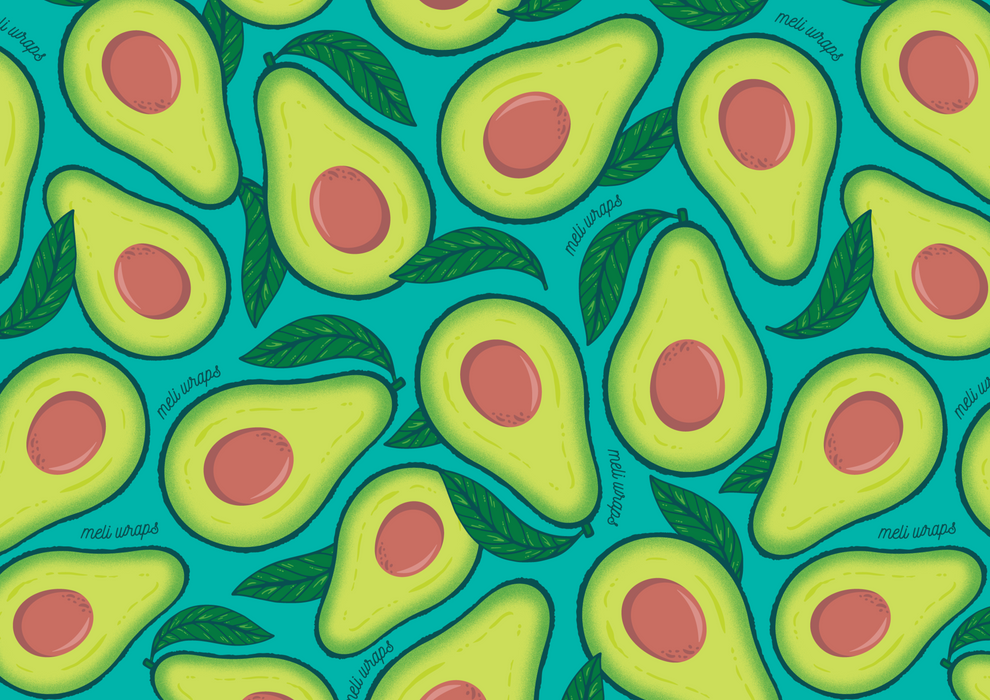 Beeswax Food Wrap – Avocado Print | Reusable Organic Beeswax Wraps for Food Storage (Small, Medium & Large)