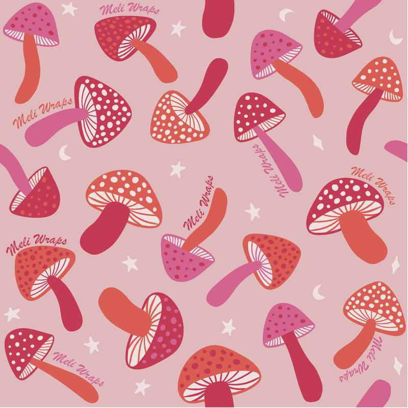 Pink Mushroom Swedish Dish Cloth Set of 3 | Eco-Friendly Reusable Cleaning Cloths