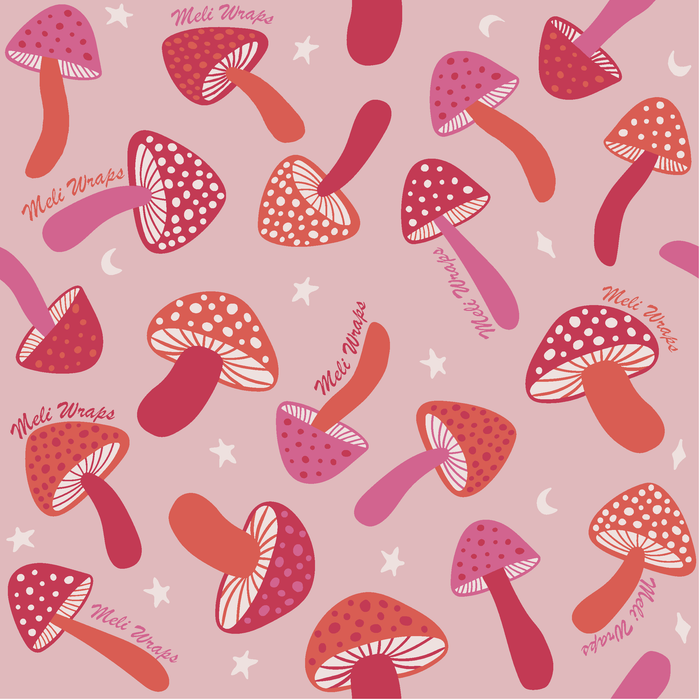 Pink Mushroom Swedish Dish Cloth Set of 3 | Eco-Friendly Reusable Cleaning Cloths