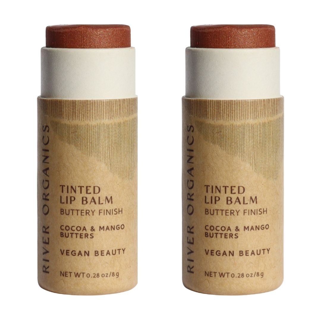 Set of 2 Lip Balms or Lip Stains – Vegan, Organic &amp; Plastic-Free | Hydrating Natural Lip Care