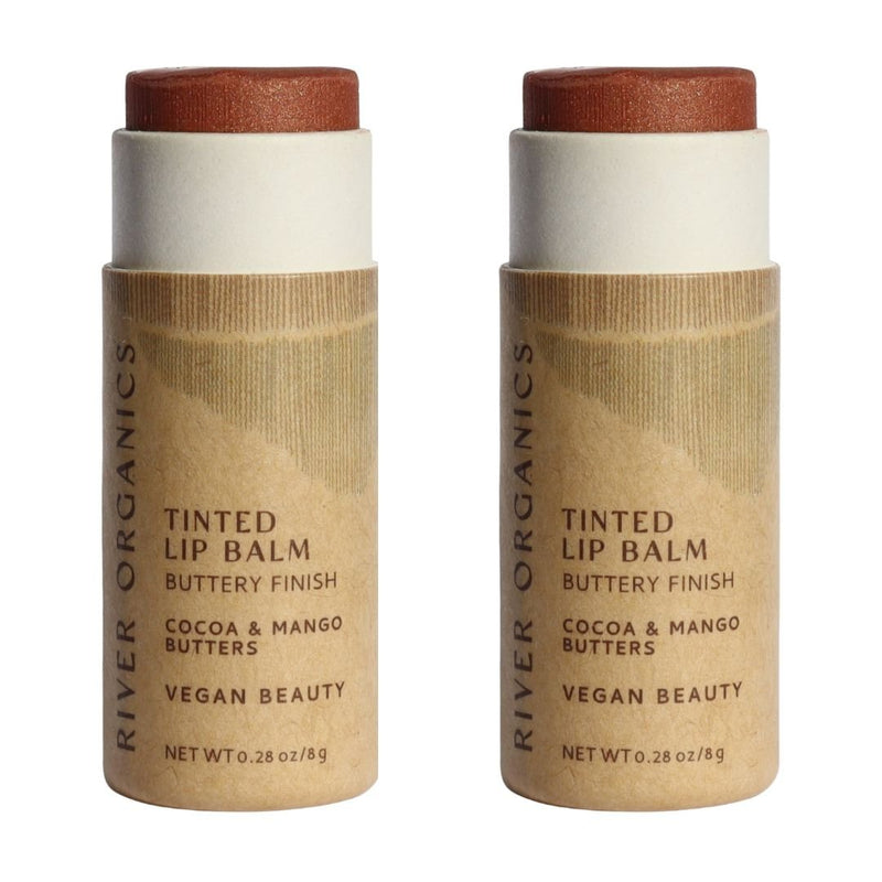 Set of 2 Lip Balms or Lip Stains – Vegan, Organic & Plastic-Free | Hydrating Natural Lip Care