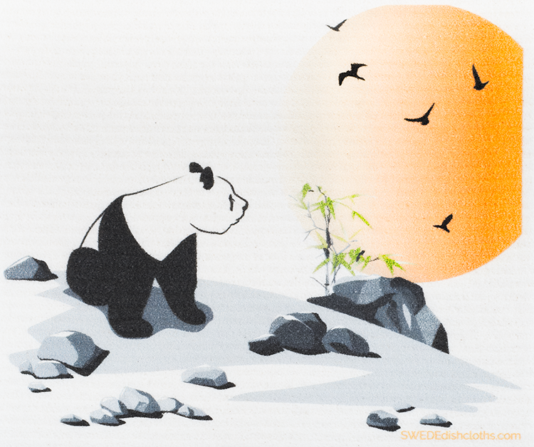 Mixed Pandas Set of 3 Swedish Dishcloths – Reusable, Compostable & Eco-Friendly Paper Towel Replacements