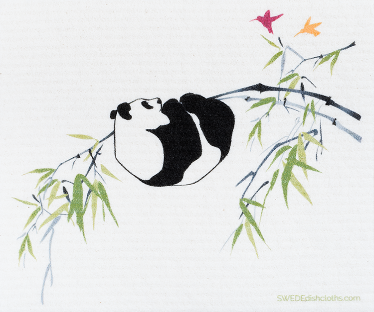 Mixed Pandas Set of 3 Swedish Dishcloths – Reusable, Compostable & Eco-Friendly Paper Towel Replacements