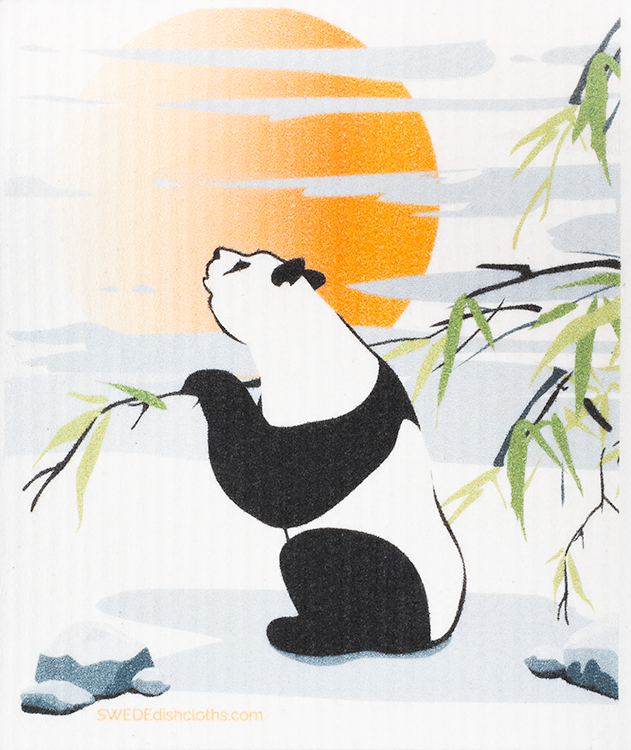 Mixed Pandas Set of 3 Swedish Dishcloths – Reusable, Compostable & Eco-Friendly Paper Towel Replacements