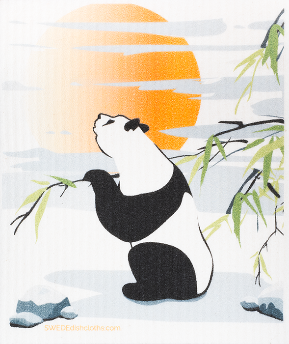 Mixed Pandas Set of 3 Swedish Dishcloths – Reusable, Compostable & Eco-Friendly Paper Towel Replacements