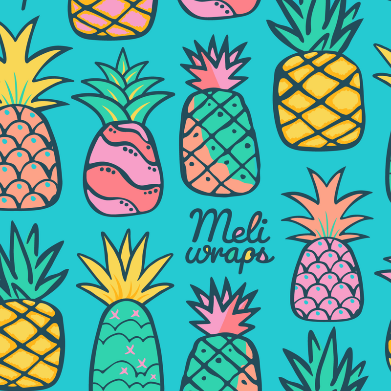 Beeswax Food Wrap – Pineapple Print | Reusable Organic Cotton Wraps