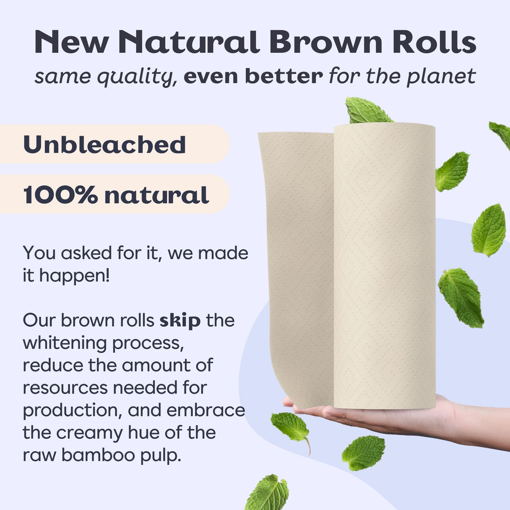 Natural Brown Bamboo Paper Towels (8 rolls)