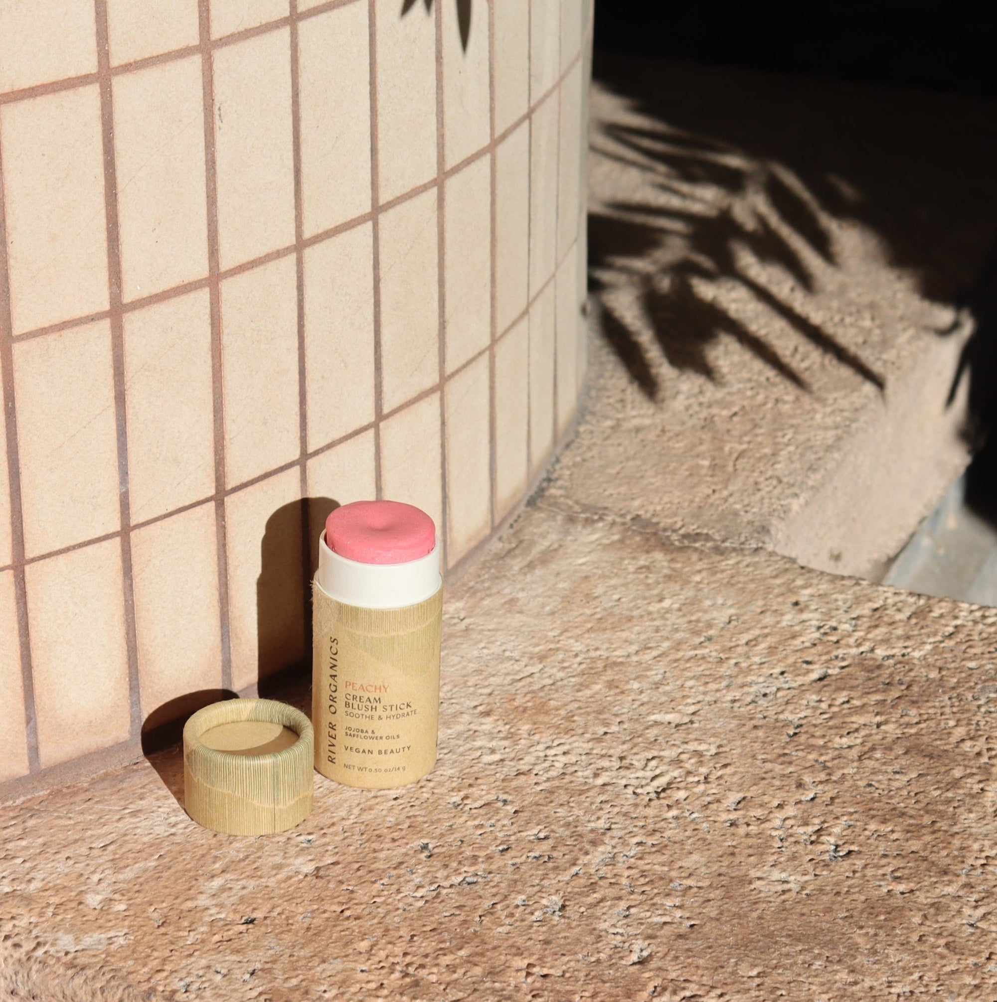 Creamy Vegan Blush Stick – Peachy Glow, Plastic-Free &amp; Multi-Use