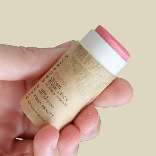 Creamy Vegan Blush Stick – Peachy Glow, Plastic-Free &amp; Multi-Use
