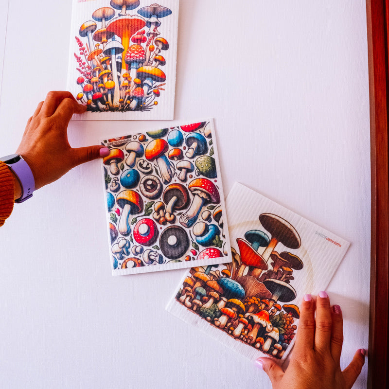 Eco-Friendly Swedish Dishcloths - Mushroom Arch Set of 3 (Paper Towel Replacements)