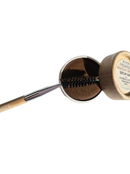 Eco-Friendly Double-Sided Brow & Mascara Brush – Bare Wood Handle | Zero Waste Makeup Tool
