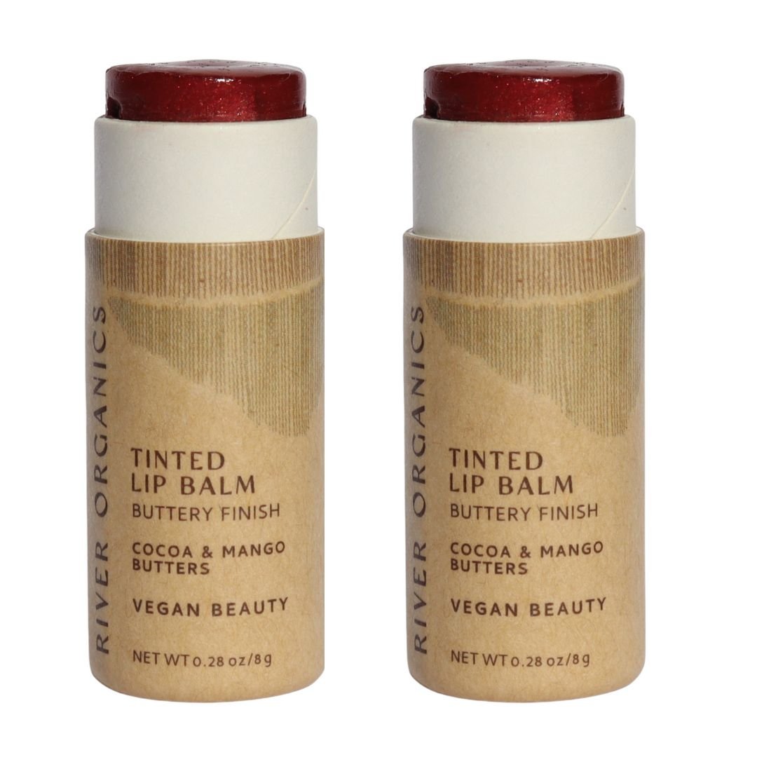 Set of 2 Lip Balms or Lip Stains – Vegan, Organic &amp; Plastic-Free | Hydrating Natural Lip Care