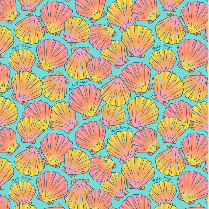 Beeswax Wrap Bulk Roll + Cutlery Set in Shell Print | Sustainable Plastic-Free Kitchen Bundle