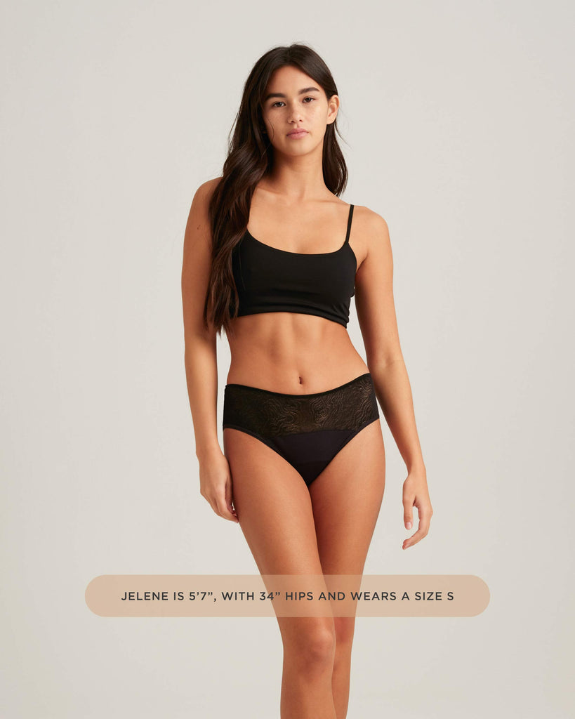 Leakproof Lace Hipster – Elegant, Silky & Sustainable Period Underwear