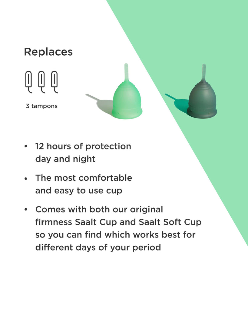 Reusable Menstrual Cup Twin Pack – Soft & Firm Options
