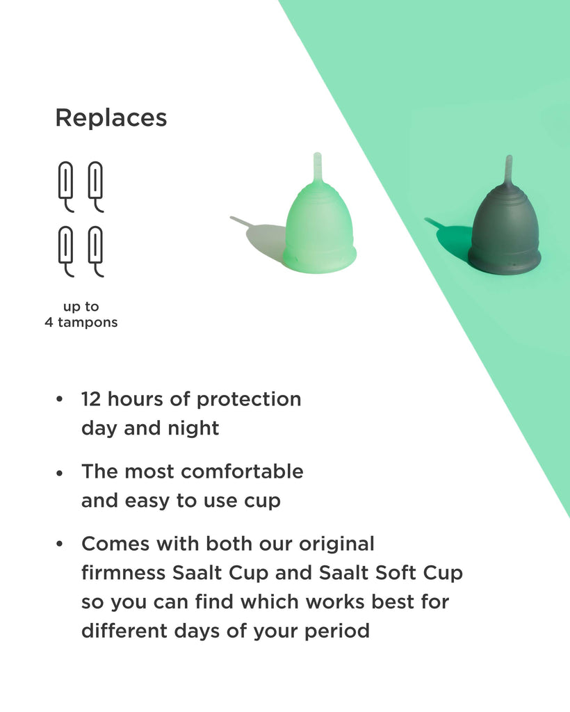 Reusable Menstrual Cup Twin Pack – Soft & Firm Options