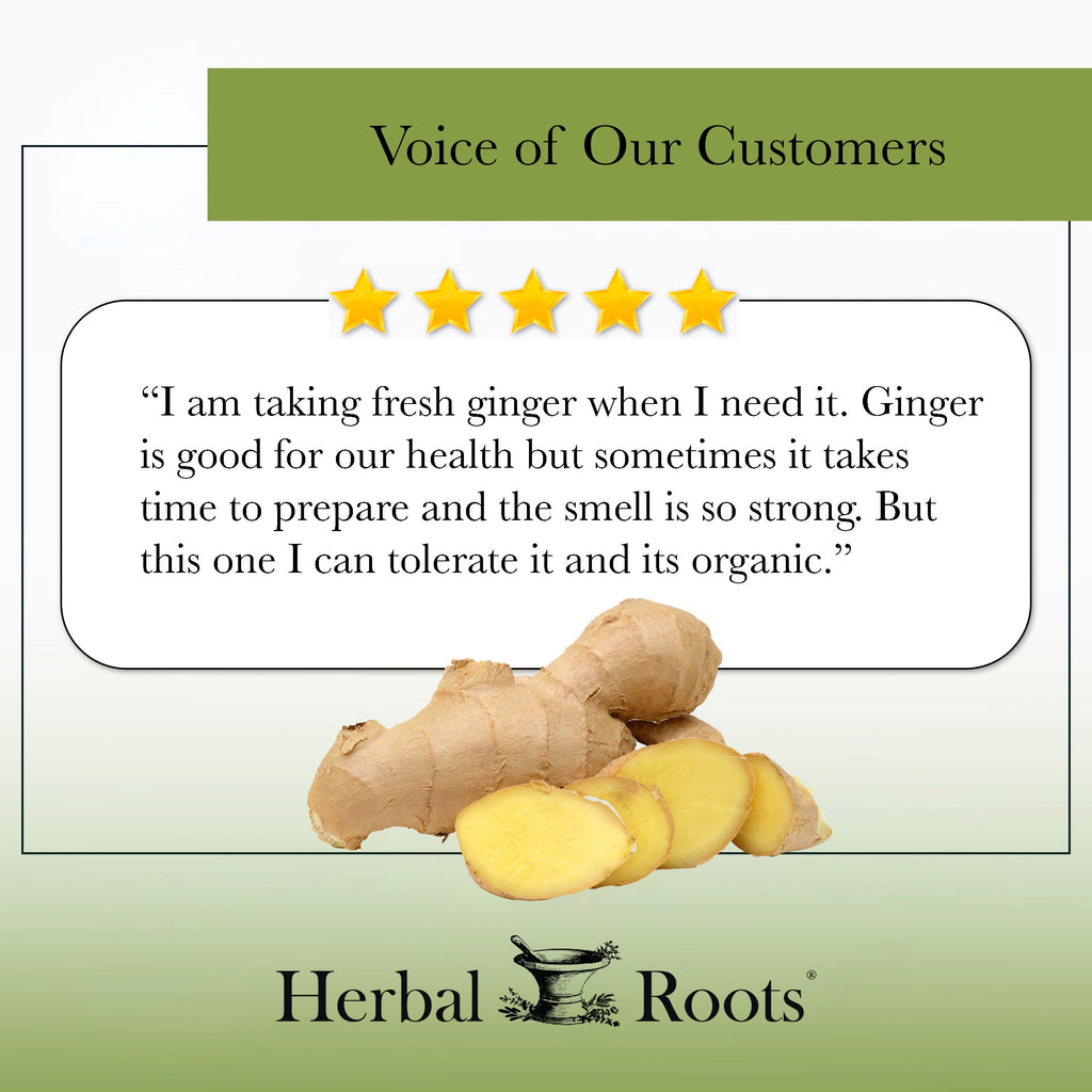 Voice of our customers with 5 gold stars - "I am taking fresh ginger when I need it. Ginger is good for our health but sometimes it takes time to prepare and the smell is so strong. But this one I can tolerate it and its organic."