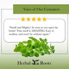 Voice of our customers with 5 gold stars. "Small and mighty! As soon as you open the bottle! That smell is amazing. Easy to swallow, and won't be without again."