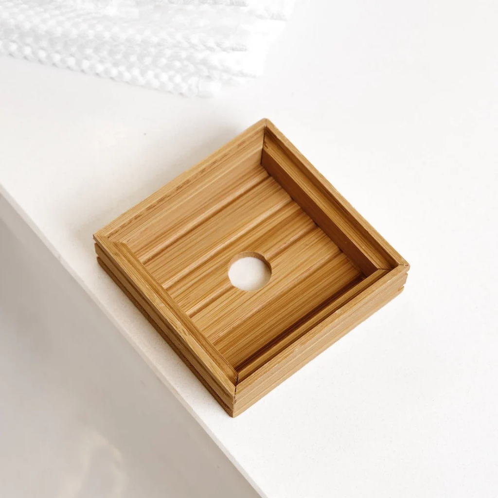 Bamboo Soap Lift – Square Design | Eco-Friendly Holder for Shampoo & Bar Soap