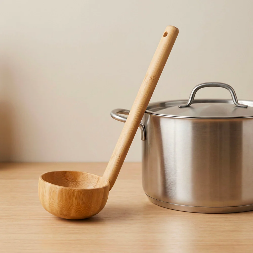 Bamboo Soup Ladle – Lightweight, Durable & Eco-Friendly Serving Spoon for Soups, Stews & Sauces