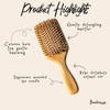Bamboo Paddle Hair Brush with Comfort Handle – Eco-Friendly Detangling Brush for Smooth, Healthy Hair