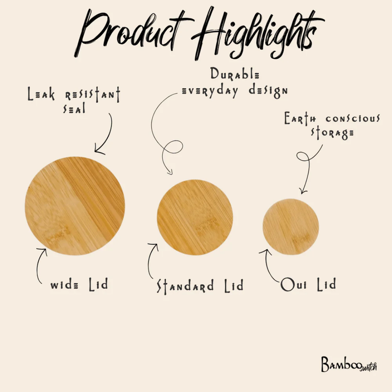 Bamboo Mason Jar Lids | Reusable Eco-Friendly Lid with Silicone Seal