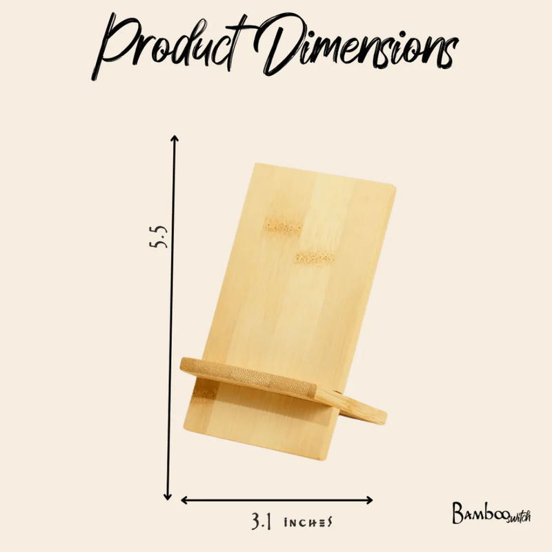 Bamboo Phone Stand | Eco-Friendly Hands-Free Desk & Counter Holder