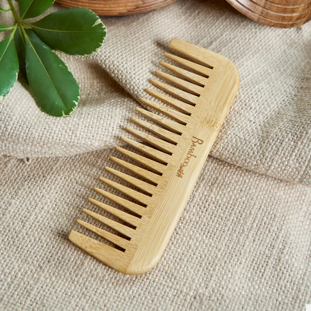 Bamboo Hair Care Essentials Set | Eco-Friendly Hair Brush, Comb &amp; Scalp Massager Bundle