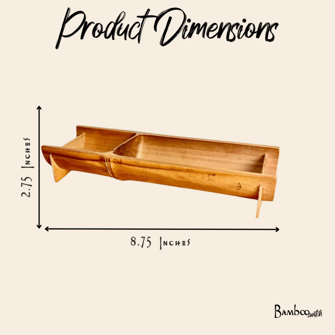 Bamboo Snack Tray | Eco-Friendly Serving Tray for Appetizers &amp; Desserts