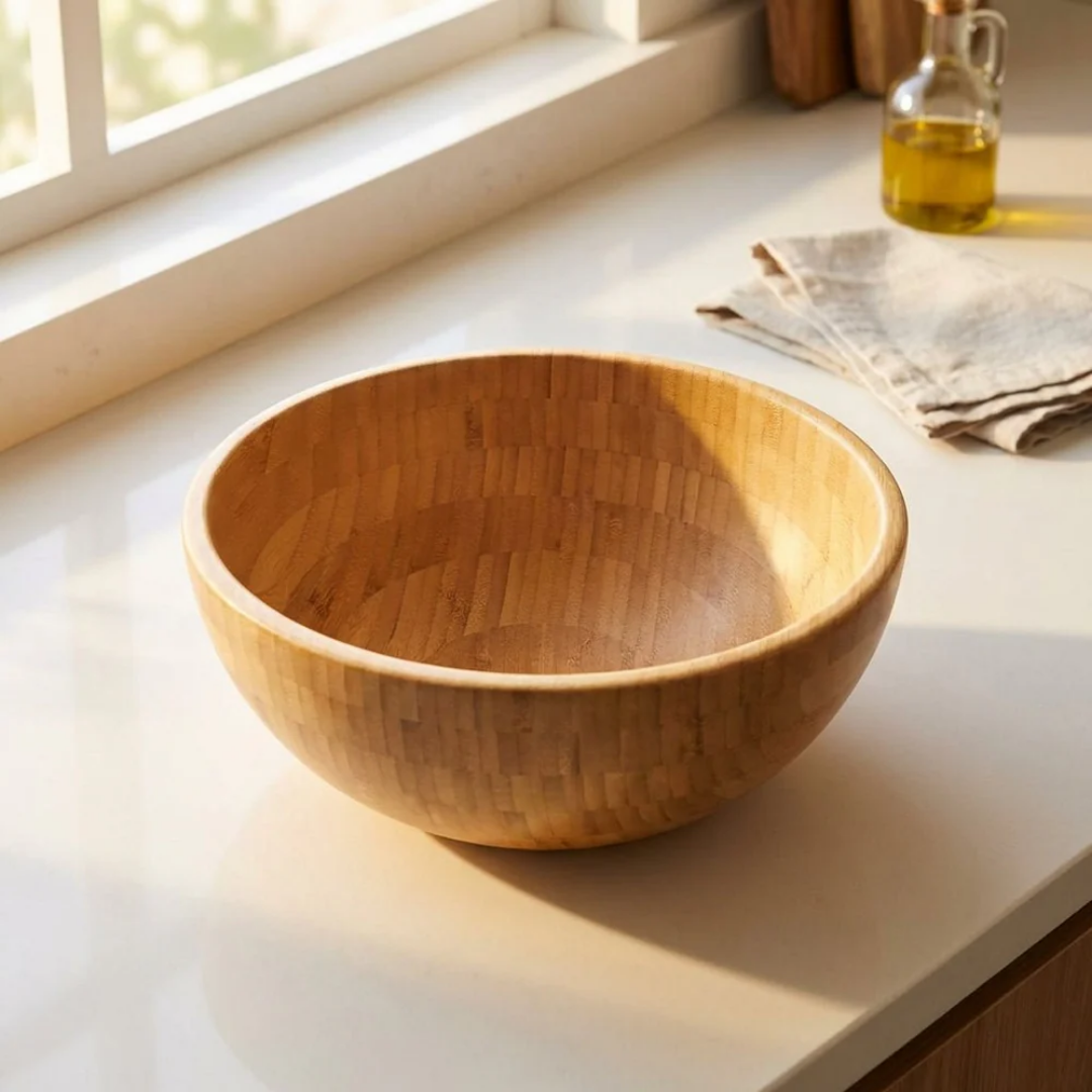 Bamboo Serving Bowl | Eco-Friendly Salad &amp; Snack Bowl (Multiple Sizes)