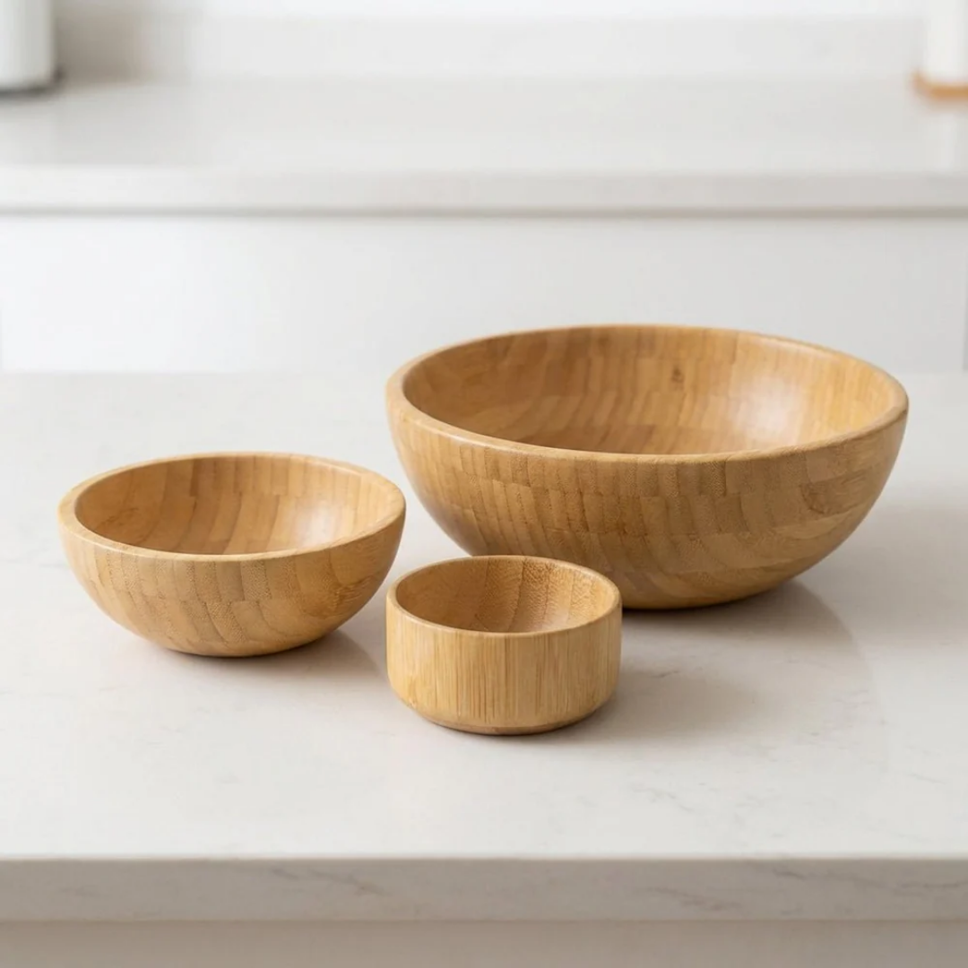 Bamboo Serving Bowl | Eco-Friendly Salad &amp; Snack Bowl (Multiple Sizes)