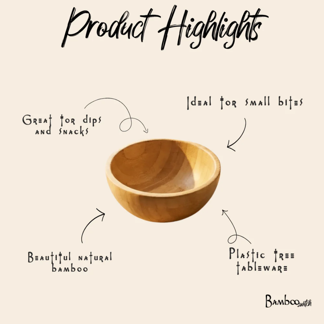Bamboo Serving Bowl | Eco-Friendly Salad &amp; Snack Bowl (Multiple Sizes)