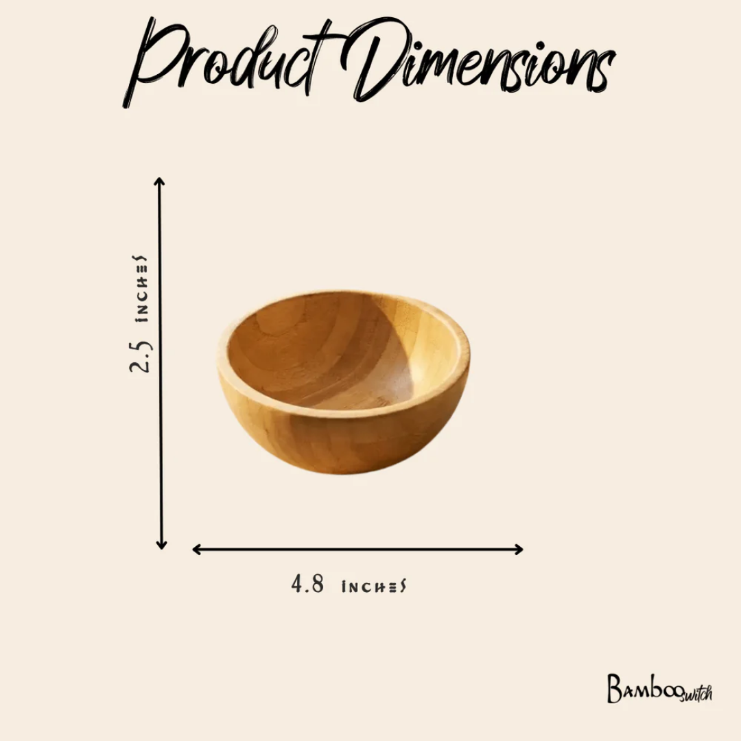 Bamboo Serving Bowl | Eco-Friendly Salad &amp; Snack Bowl (Multiple Sizes)