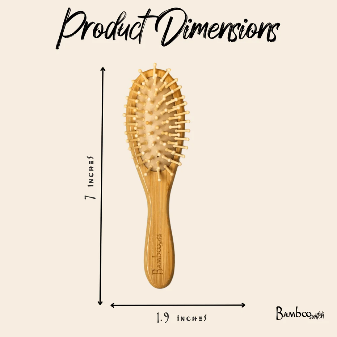 Bamboo Kids Hair Brush | Rounded Gentle Detangling Brush for Children