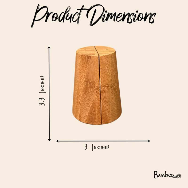 Bamboo Salt & Pepper Shaker Set | Eco-Friendly Modern Table Seasoning Set