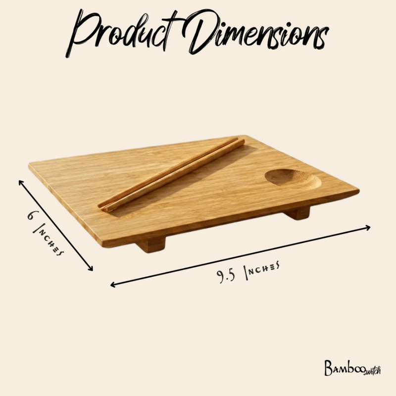 Bamboo Sushi Set | Eco-Friendly Sushi Plate & Chopsticks