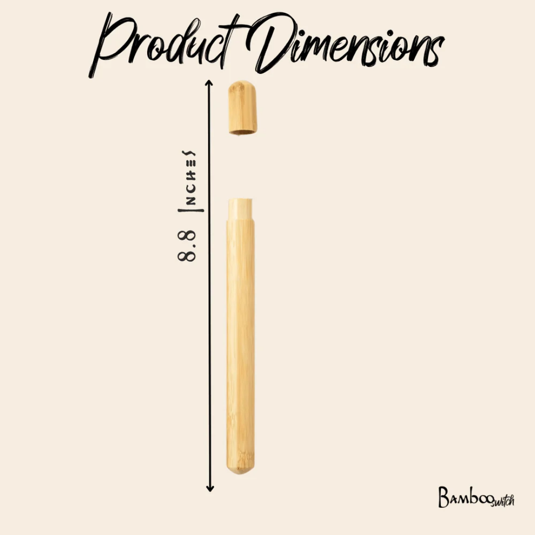 Bamboo Straw in Travel Case | Reusable Bamboo Straw Holder