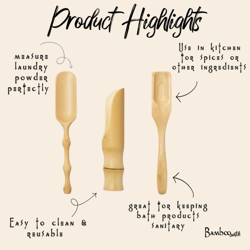 Bamboo Scoop | Long Handle | Eco-Friendly Kitchen Scoop