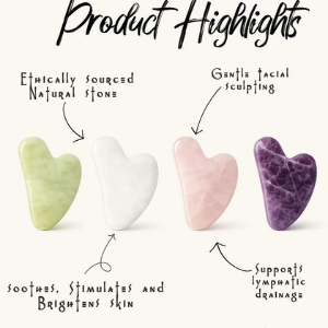 Gua Sha Facial Stone | Jade, Rose Quartz &amp; Amethyst Face Massage Tool