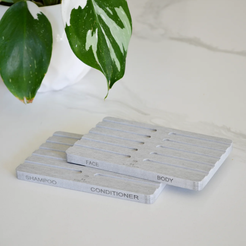 Quick-Dry Diatomite Soap Dish with Labels – Antimicrobial, Plastic-Free & Humidity-Resistant