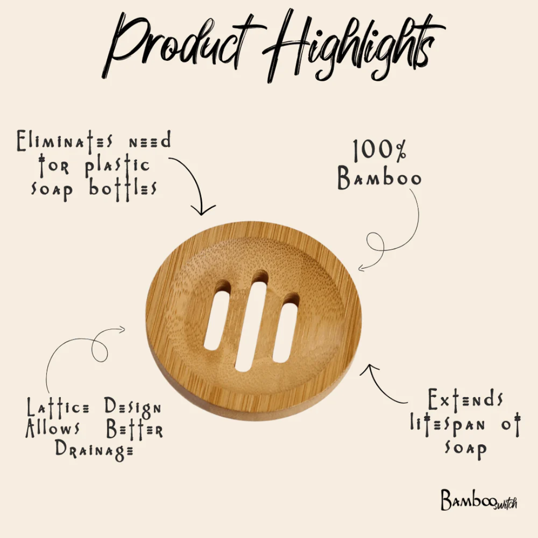Bamboo Soap Lift Round | Eco-Friendly Soap Saver &amp; Shower Steamer Holder
