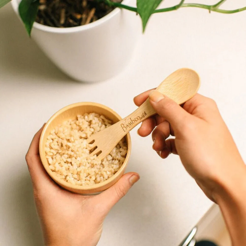 Bamboo Spork Utensil | Eco-Friendly Reusable Spoon & Fork for Travel