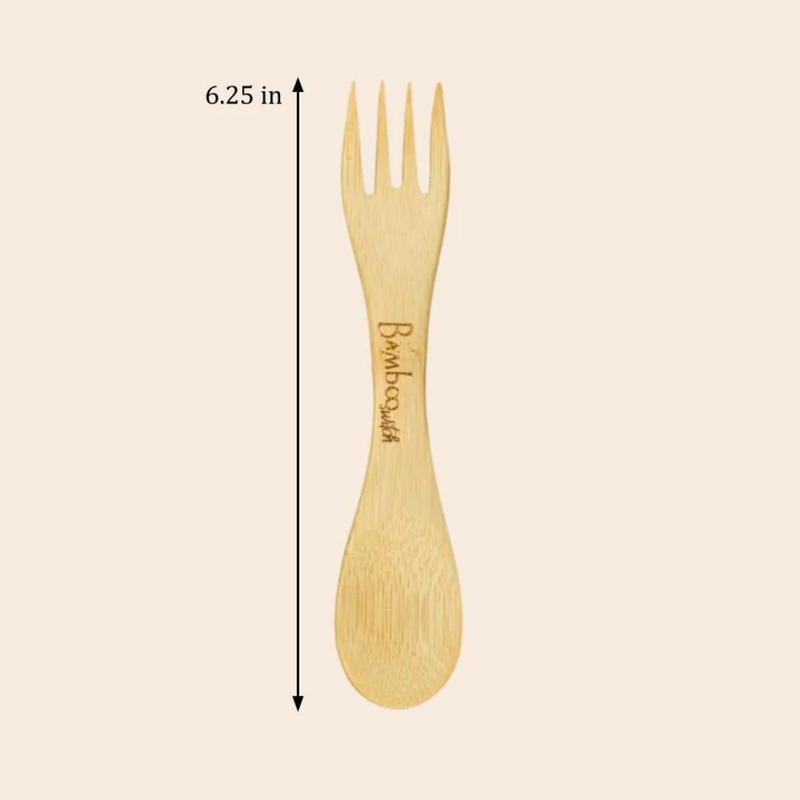 Bamboo Spork Utensil | Eco-Friendly Reusable Spoon & Fork for Travel
