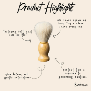 Bamboo Shave Brush with Holder | Eco-Friendly Shaving Brush with Natural Bristles