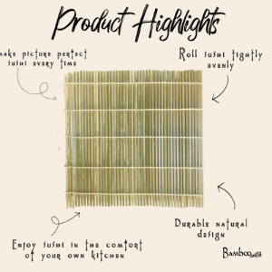 Bamboo Sushi Mat | Eco-Friendly Sushi Rolling Mat for Homemade Sushi