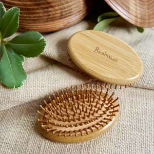 Bamboo Travel Hair Brush | Compact Eco-Friendly Detangling Brush