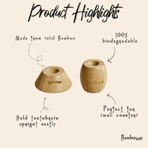 Bamboo Toothbrush Stand | Eco-Friendly Toothbrush Holder &amp; Organizer