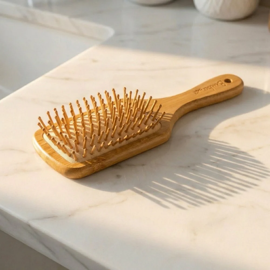 Bamboo Paddle Hair Brush – Classic Handle for Gentle Detangling & Scalp Massage